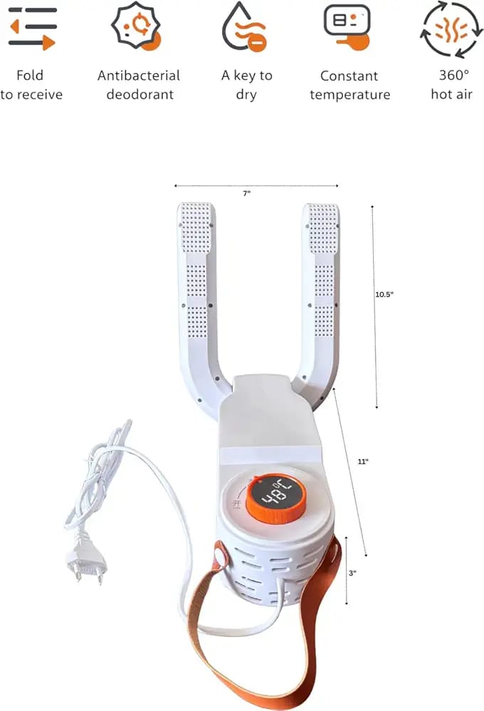 Shoes Dryer Constant Temperature Shoe Dryer timer And Handle Foot Dryer Electric Boot Warmer For Gloves Footwear Dryers Folding Design and Smart Panel