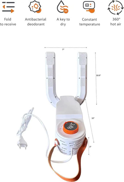 Shoes Dryer Constant Temperature Shoe Dryer timer And Handle Foot Dryer Electric Boot Warmer For Gloves Footwear Dryers Folding Design and Smart Panel